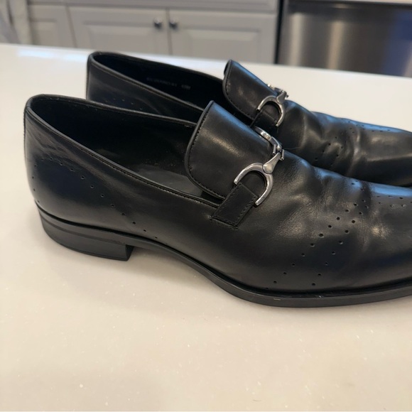 Donald J Pliner Men\'s Silvanno61 Black Leather Loafers Horse Bit Shoes Sz: 10M main image 8